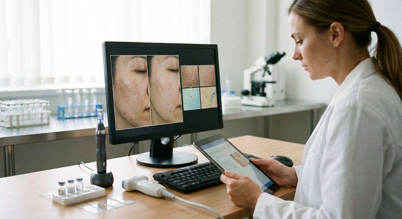 Microfocused ultrasound plus microneedle RF, head to head on the same face